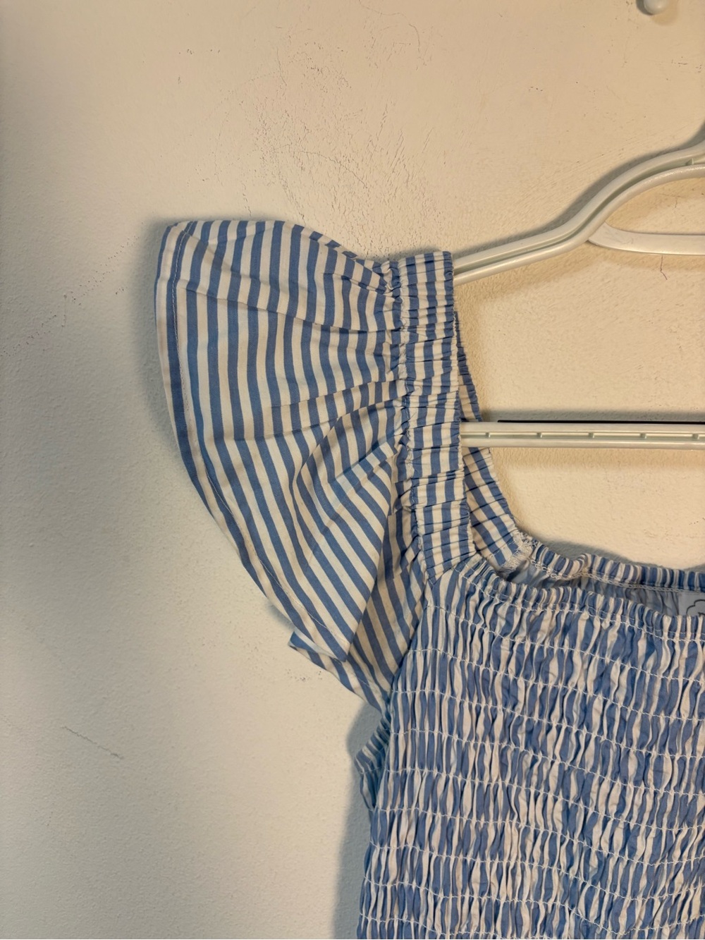 Mud Pie Womens Smocked Stripe Blue & White' Maxi Dress Small - Picture 7 of 11